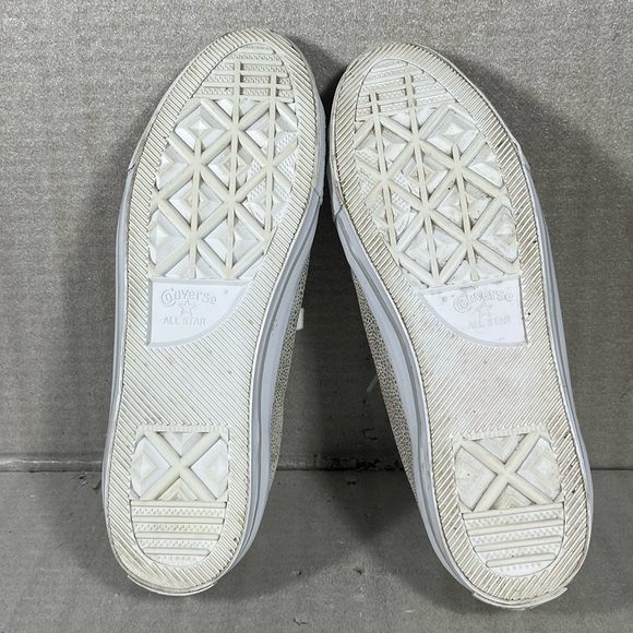 Converse CTAS Silver Metallic Lace Up Sneakers Women's Size 9 - Picture 9 of 10